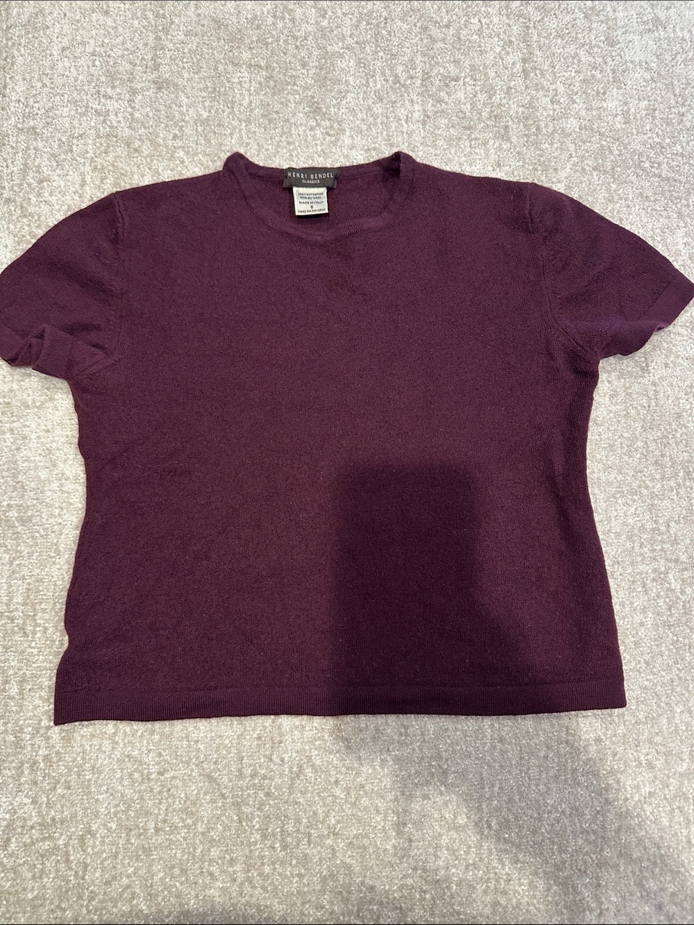Henri Bendel Classic Short Sleeve Tee in Plum